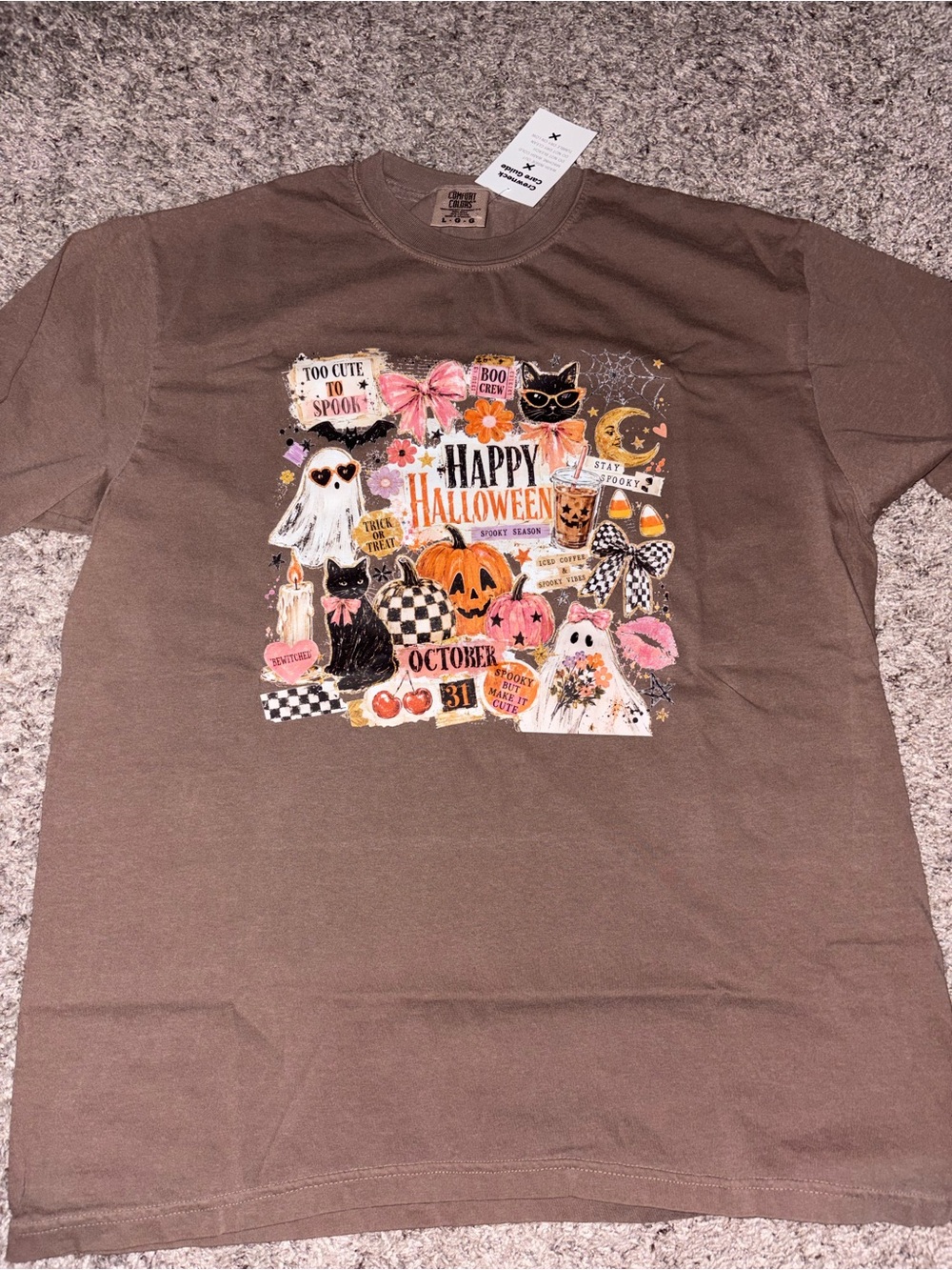 Comfort Colors Brown Halloween Graphic Tee